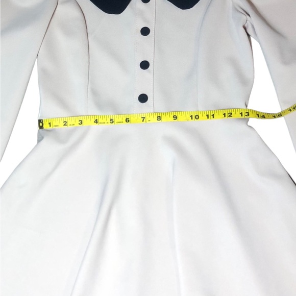 59th Street CUTE MINI CONTRAST COLLAR LONG SLEEVE SKATER DRESS - Picture 6 of 7